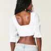 Μίνι crop top με μανίκια τριών τετάρτων Μίνι crop top με μανίκια τριών τετάρτων