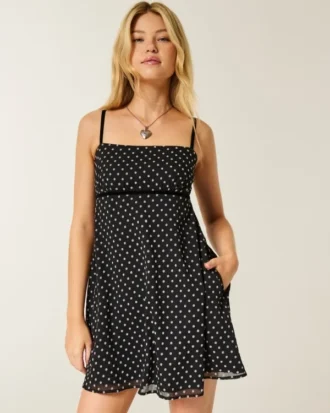 Μίνι φόρεμα Babydoll από σιφόν