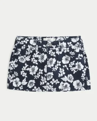 Μίνι φούστα-σορτς χαμηλής μέσης από twill Μίνι φούστα-σορτς χαμηλής μέσης από twill