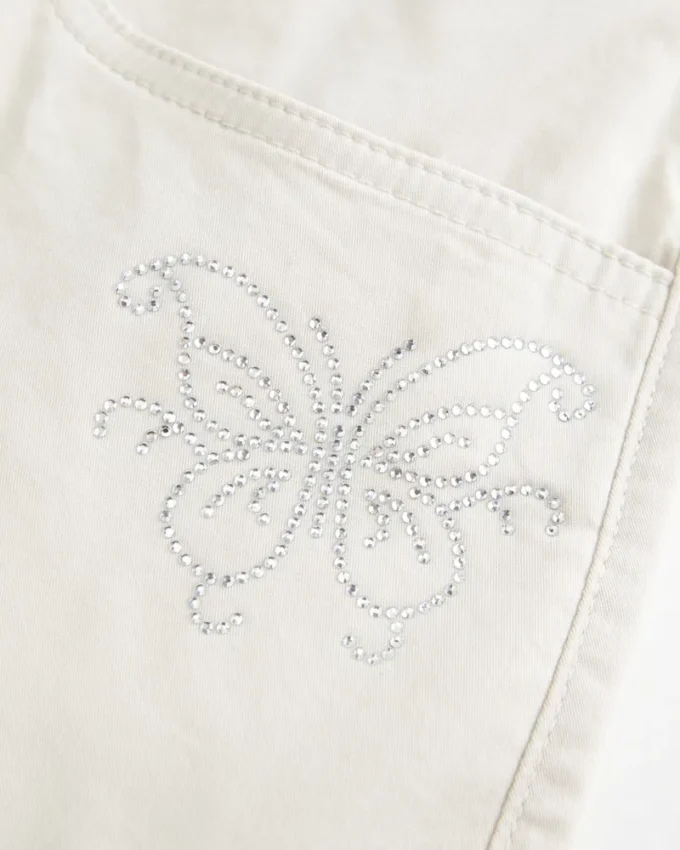 Μίνι φούστα-σορτς Shine Butterfly Twill με χαμηλή μέση Μίνι φούστα-σορτς Shine Butterfly Twill με χαμηλή μέση