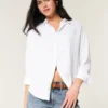 Μπλούζα από μείγμα λινού σε oversized μέγεθος