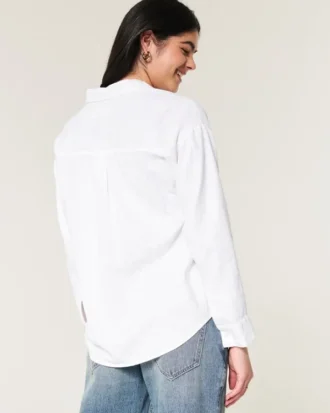 Μπλούζα από μείγμα λινού σε oversized μέγεθος