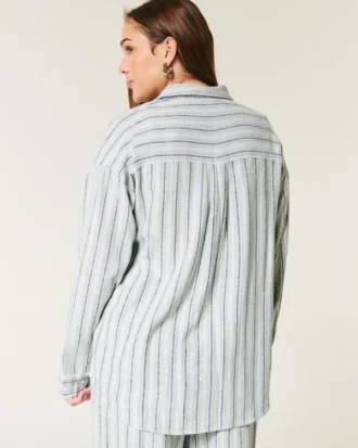 Μπλούζα από μείγμα λινού σε oversized μέγεθος