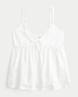 Μπλούζα Babydoll με δέσιμο μπροστά Μπλούζα Babydoll με δέσιμο μπροστά