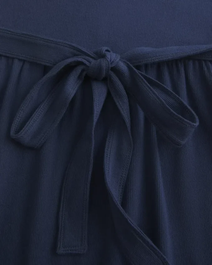 Μπλούζα Henley Babydoll με δέσιμο στην πλάτη