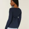 Μπλούζα Henley Babydoll με εύκολο δέσιμο στην πλάτη