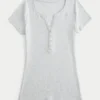 Μπλούζα Y2K Henley με κοντό μανίκι Μπλούζα Y2K Henley με κοντό μανίκι