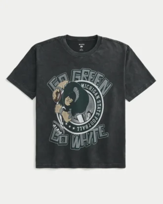 Μπλουζάκι με σχέδιο Boxy Michigan State University Spartans