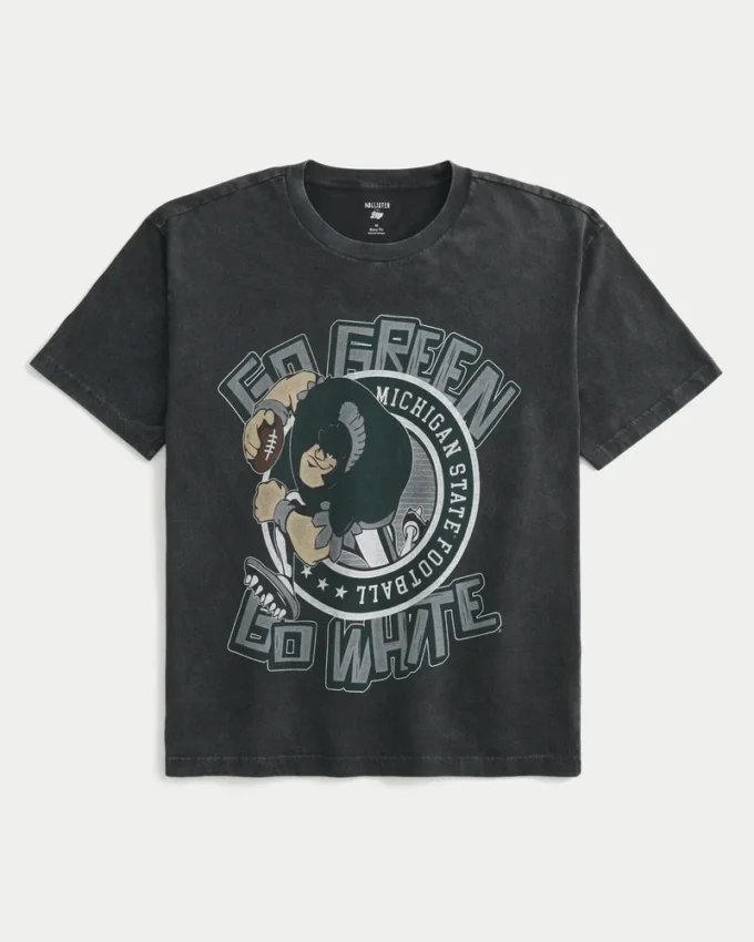 Μπλουζάκι με σχέδιο Boxy Michigan State University Spartans