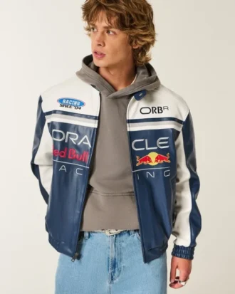Μπουφάν Oracle Red Bull Racing από συνθετικό δέρμα με γραφικά