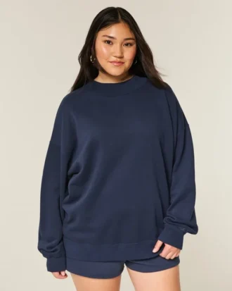 Oversized Mock-Neck Sweatshirt