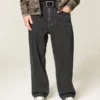 Πλυμένα μαύρα Dodge Hellcat Graphic Baggy Jeans