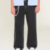 Πλυμένο μαύρο τζιν με σχέδιο αστεριού Super Baggy Πλυμένο μαύρο τζιν με σχέδιο αστεριού Super Baggy