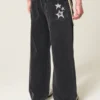 Πλυμένο μαύρο τζιν με σχέδιο αστεριού Super Baggy Πλυμένο μαύρο τζιν με σχέδιο αστεριού Super Baggy