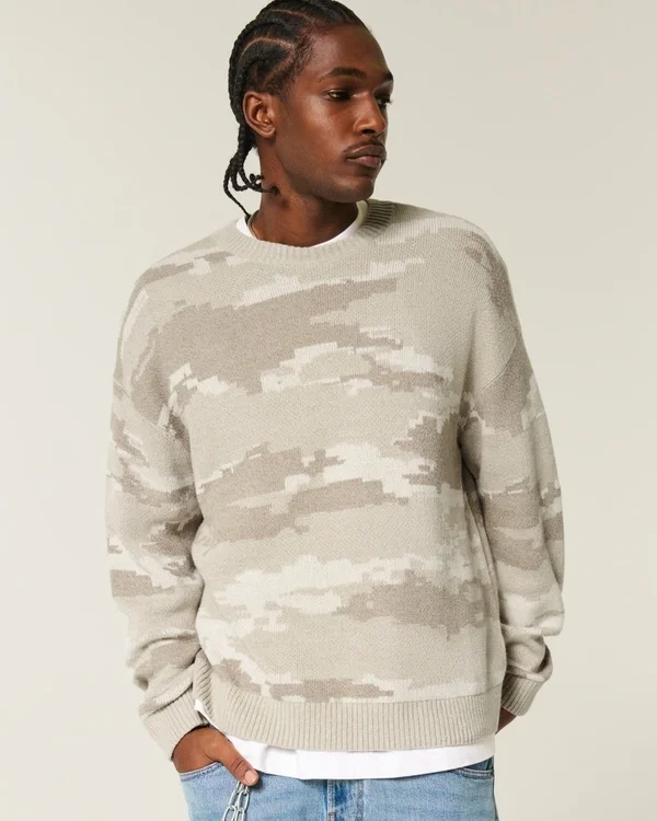 Πουλόβερ Boxy Camo Crew Πουλόβερ Boxy Camo Crew