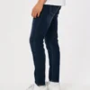 Σκούρο πλυμένο αθλητικό skinny τζιν