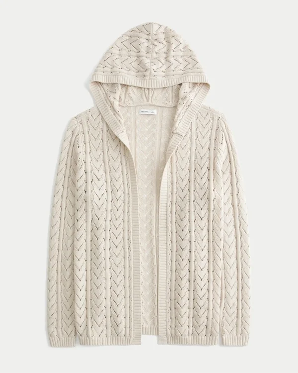Stitchy Hooded No-Close Cardigan Stitchy Hooded No-Close Cardigan