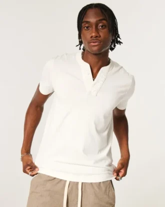 Vault Release Μπλούζα Henley με κοντά μανίκια