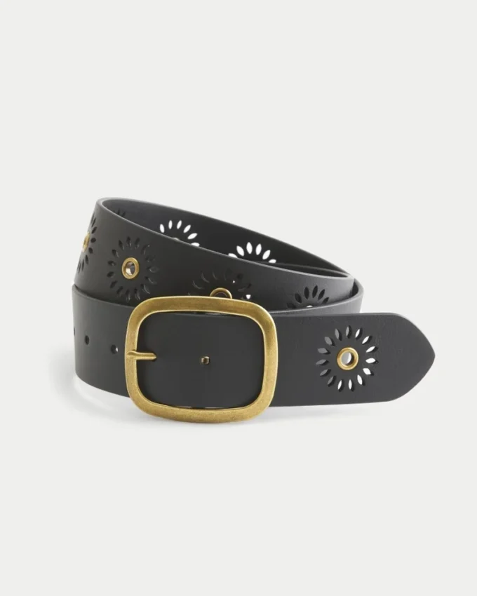 Ζώνη Sunburst Grommet από βίγκαν δέρμα